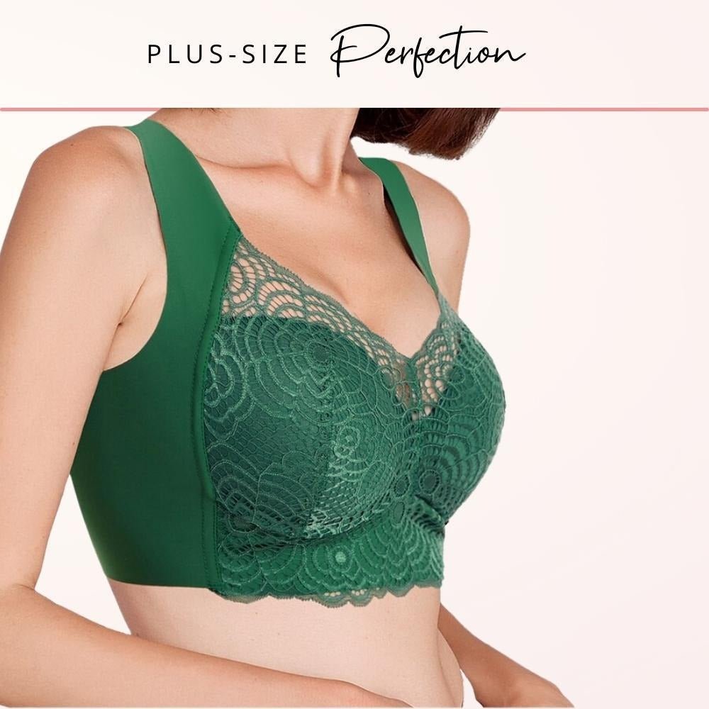 Wire Free Lace Bra Thin Cup Plus Size