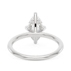 Bague solitaire en moissanite taille marquise avec halo caché