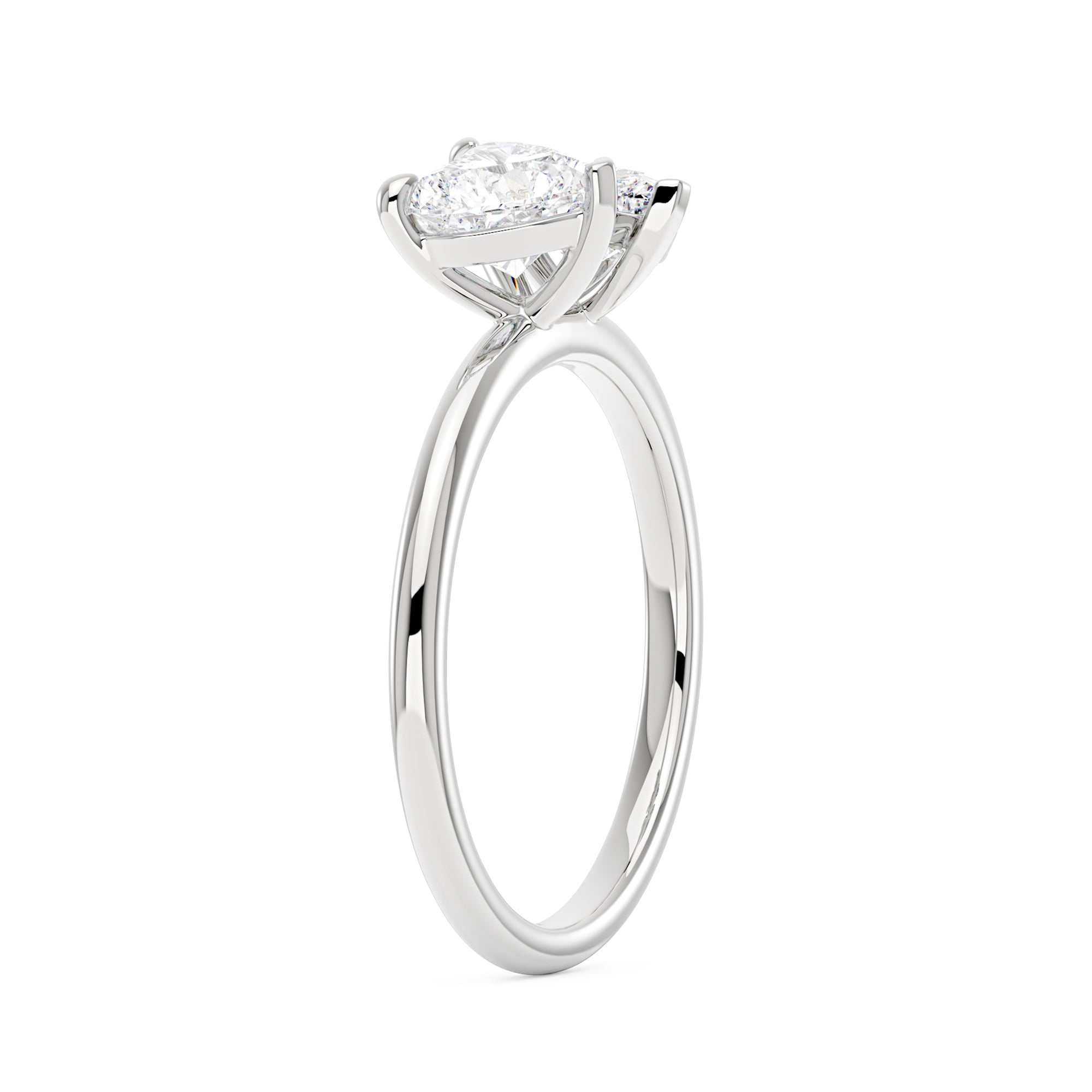 Bague Toi et Moi Moissanite Coeur Poire