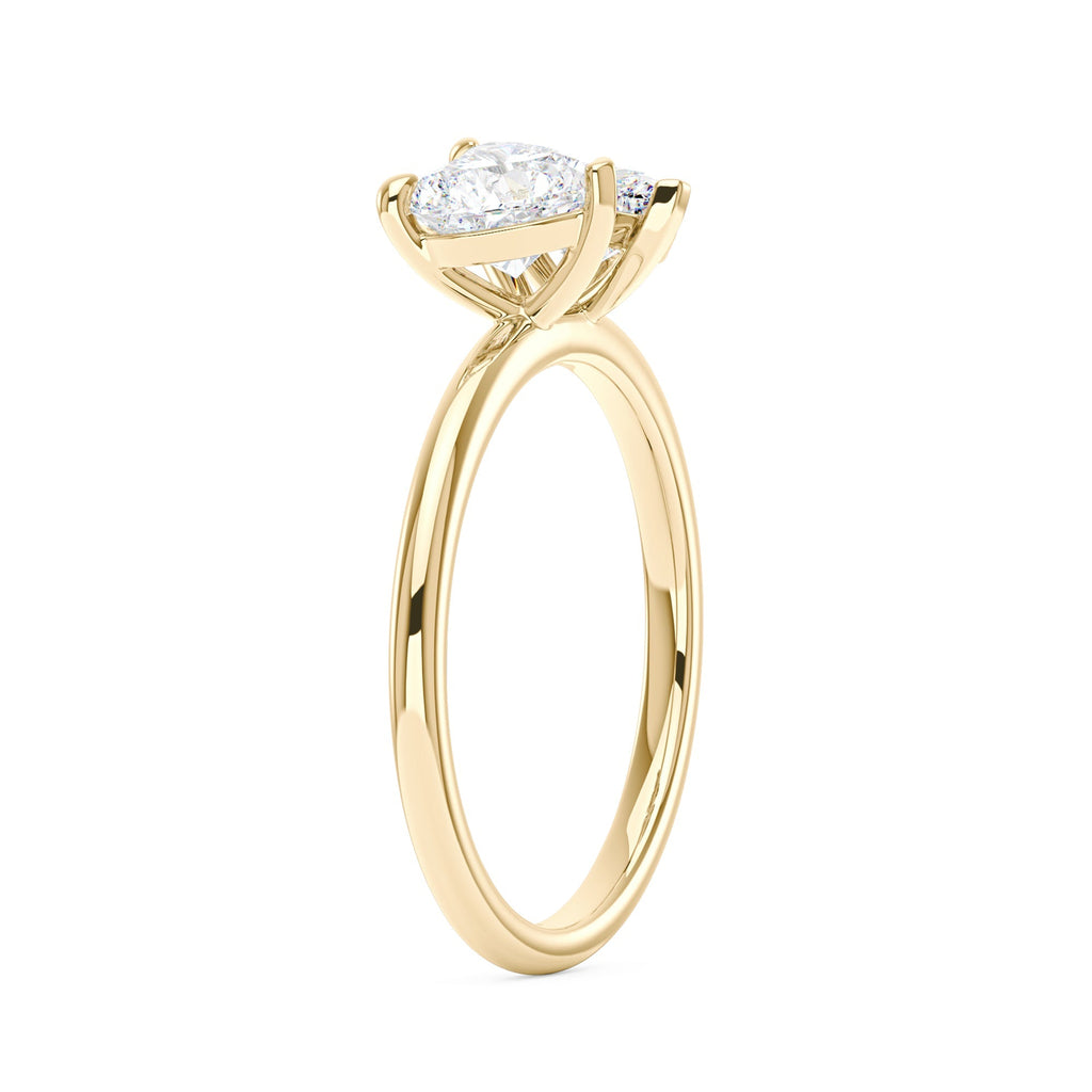 Bague Toi et Moi Moissanite Coeur Poire