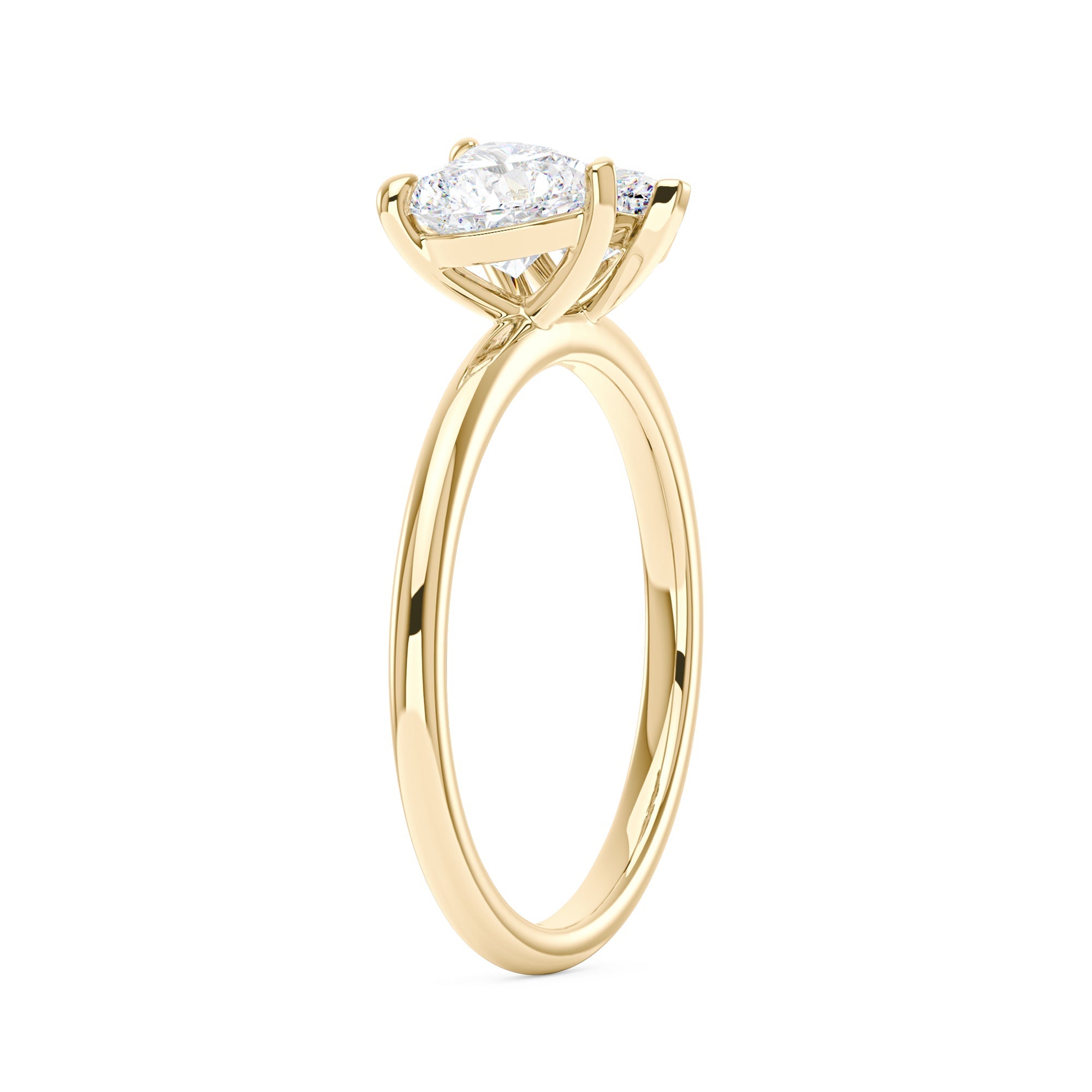 Bague Toi et Moi Moissanite Coeur Poire