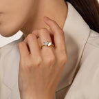 Bague Toi et Moi Moissanite Coeur Poire