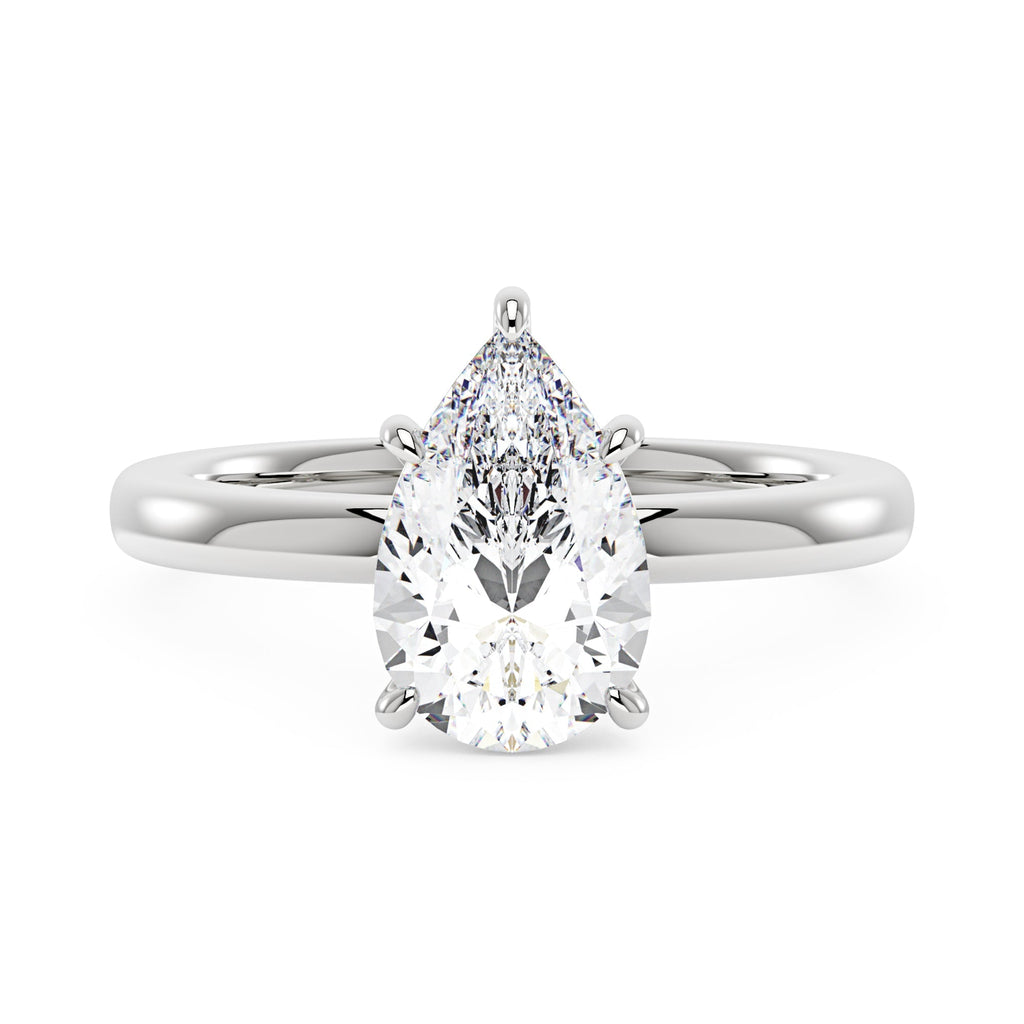 Bague de fiançailles solitaire en moissanite en forme de poire