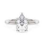 Bague de fiançailles solitaire en moissanite en forme de poire