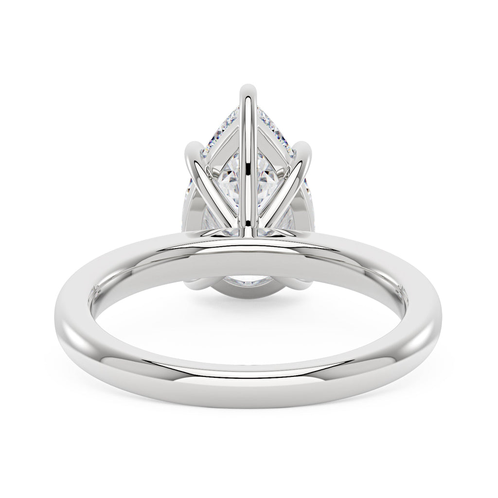 Bague de fiançailles solitaire en moissanite en forme de poire