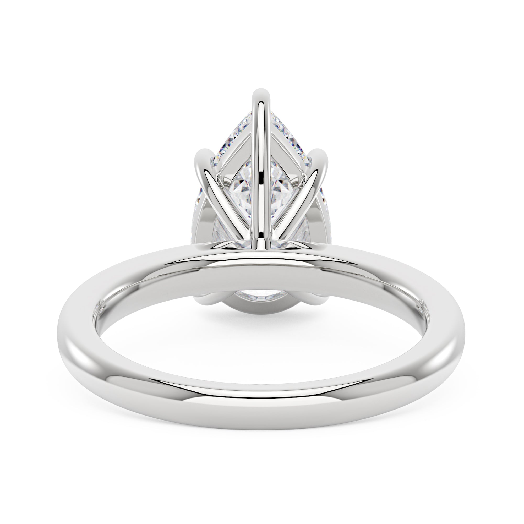 Bague de fiançailles solitaire en moissanite en forme de poire