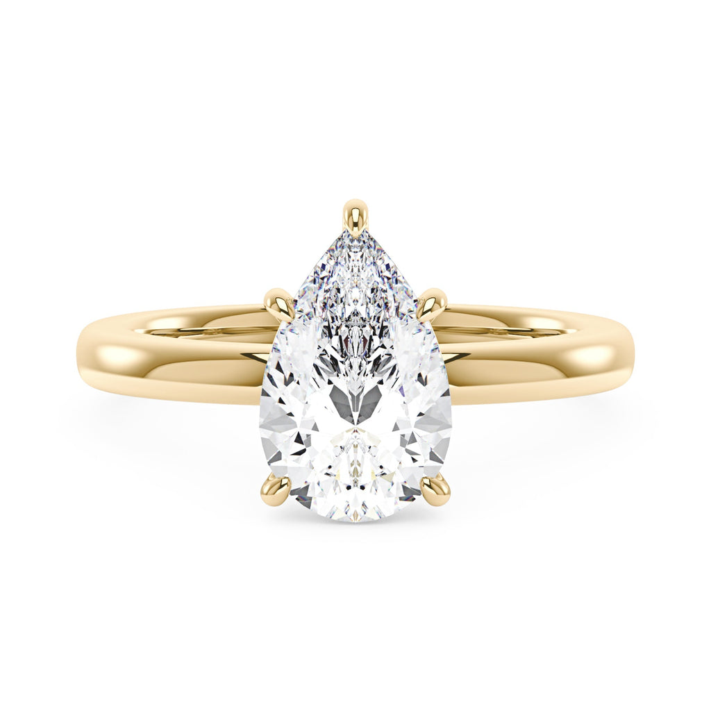 Bague de fiançailles solitaire en moissanite en forme de poire