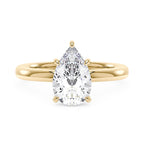 Bague de fiançailles solitaire en moissanite en forme de poire