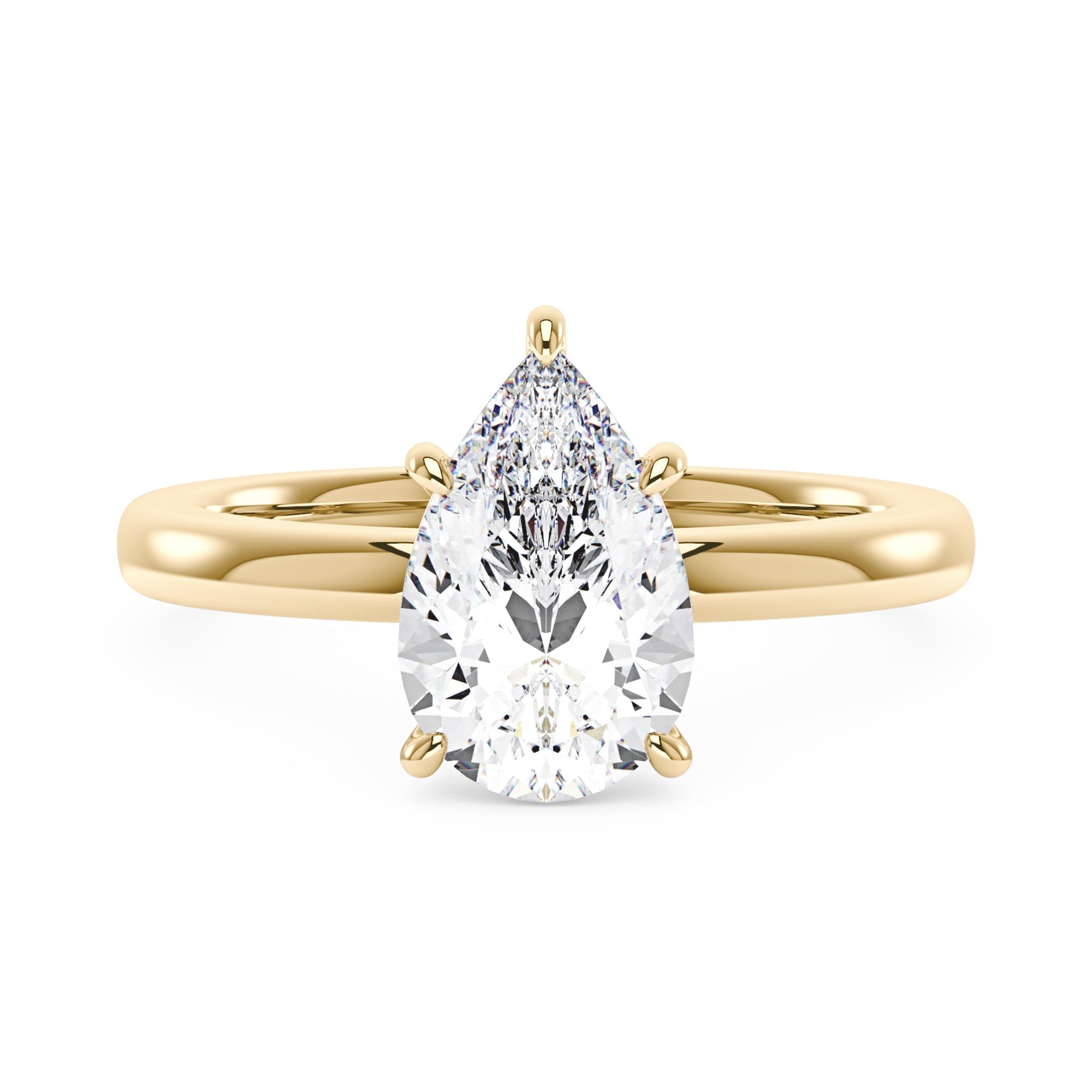 Bague de fiançailles solitaire en moissanite en forme de poire