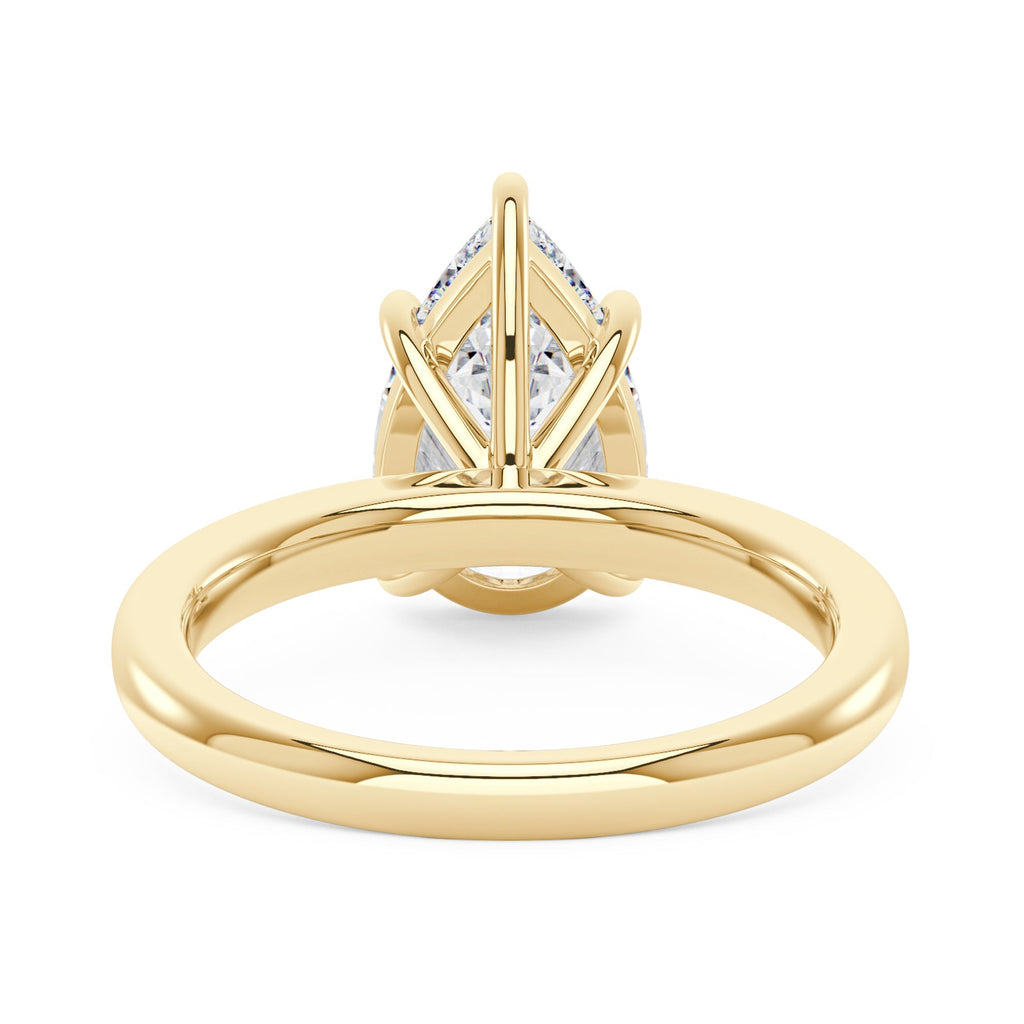 Bague de fiançailles solitaire en moissanite en forme de poire