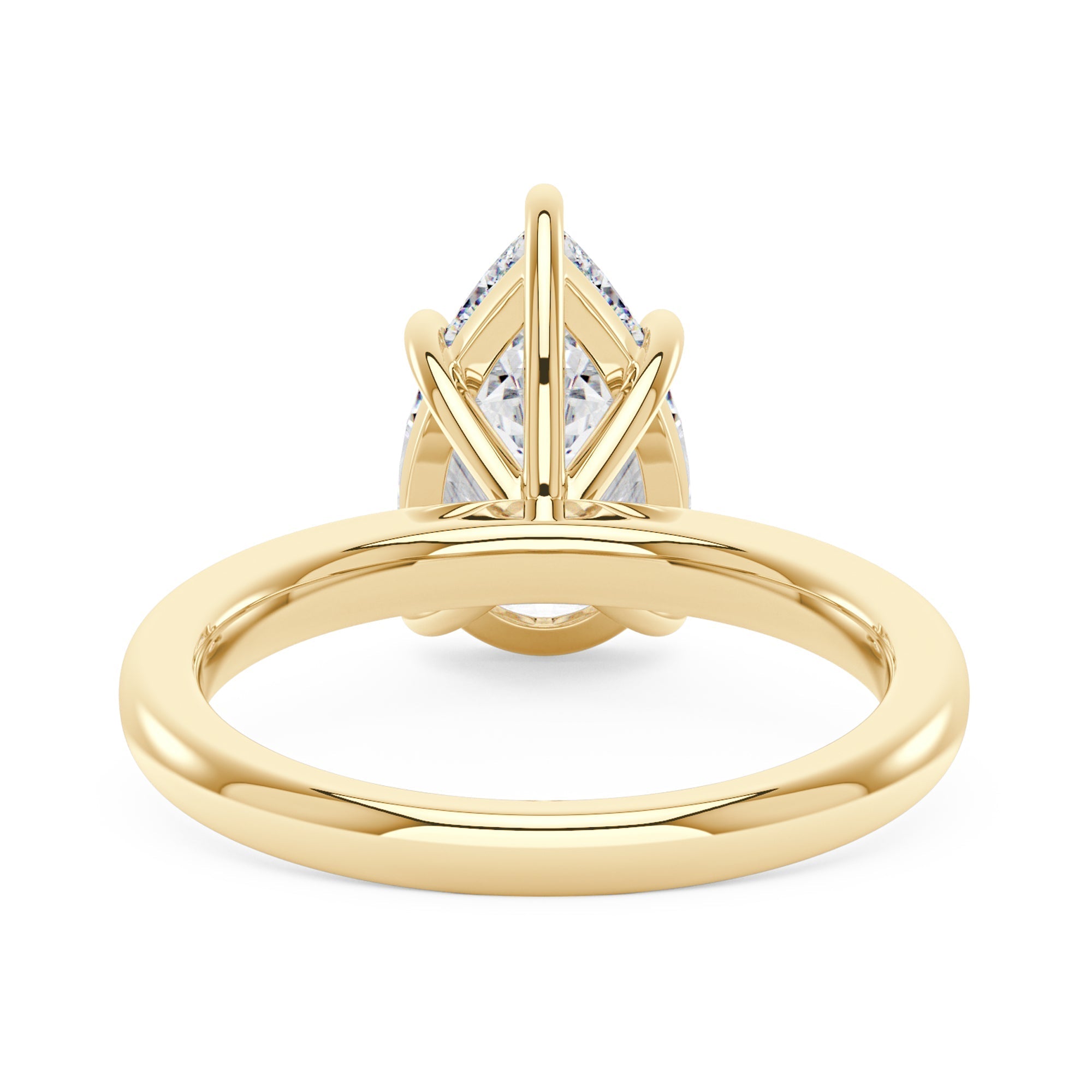 Bague de fiançailles solitaire en moissanite en forme de poire