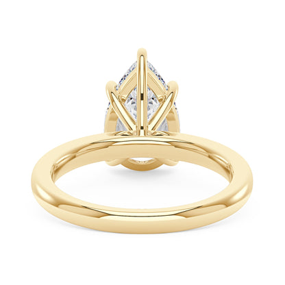 Pear-Shaped Moissanite Solitaire Engagement Ring