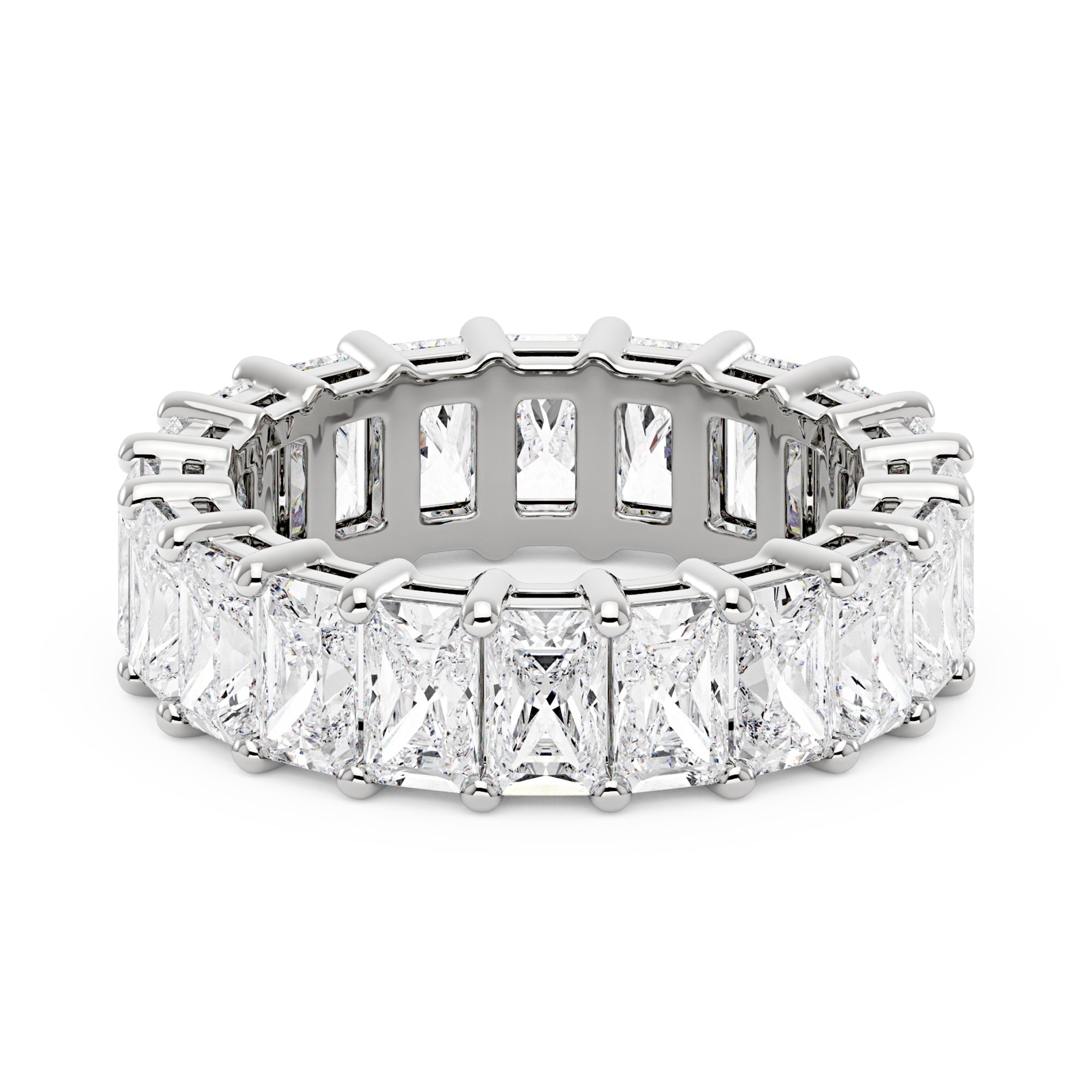 Radiant Cut Full Eternity Moissanite Wedding Band