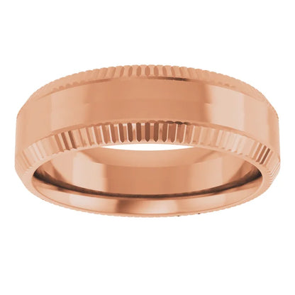 Sleek Edge Beveled Wedding Band