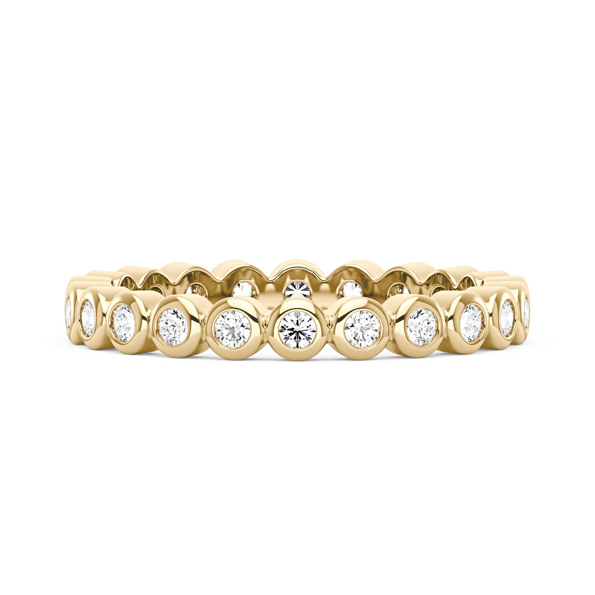 Round Moissanite Bezel Eternity Band