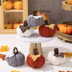 Knitted pumpkin ornaments
