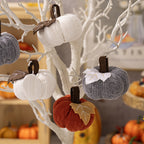 Knitted pumpkin ornaments