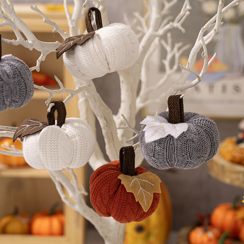 Knitted pumpkin ornaments