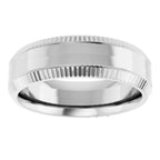 Sleek Edge Beveled Wedding Band