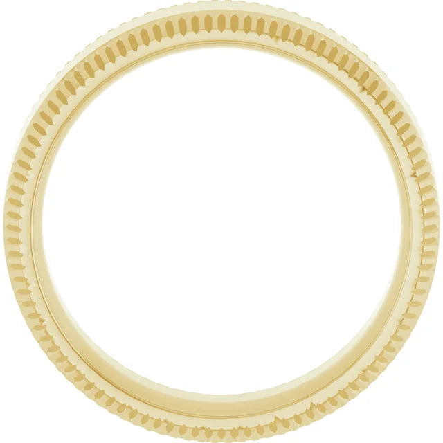 Sleek Edge Beveled Wedding Band