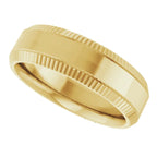Sleek Edge Beveled Wedding Band